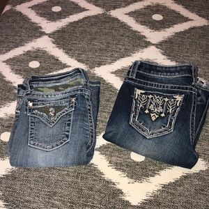 2 Pairs Bootcut Miss Me Girls Jeans